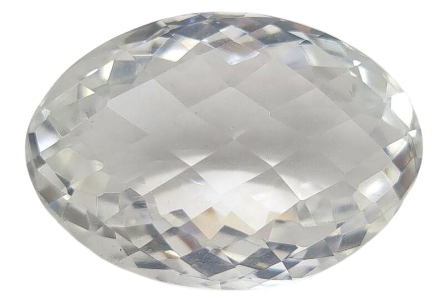 oval faceted clear quartz