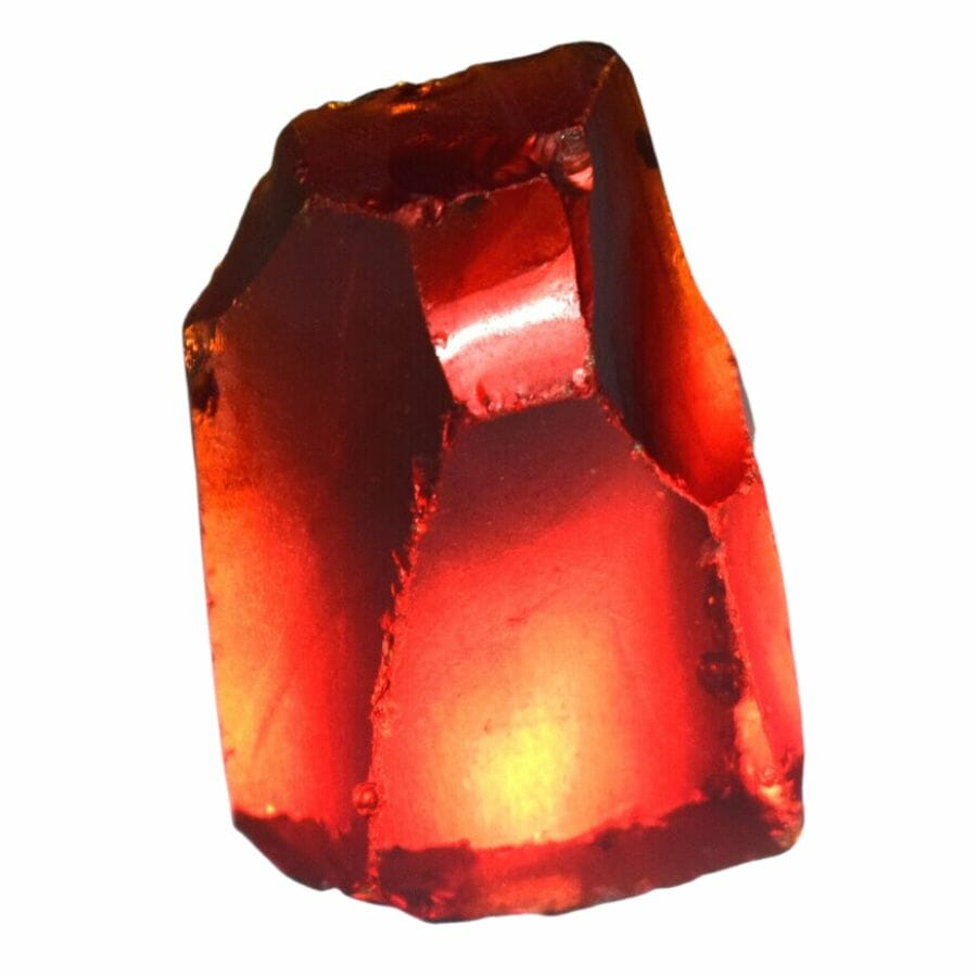 orange-red rough garnet crystal