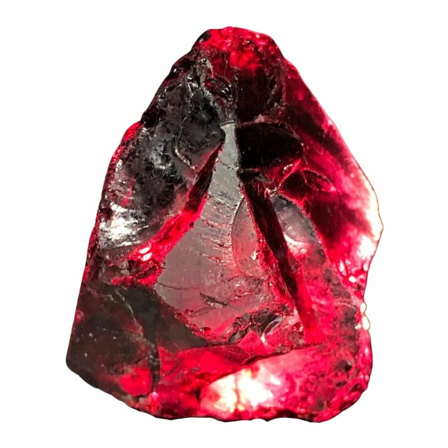 deep red rough garnet crystal