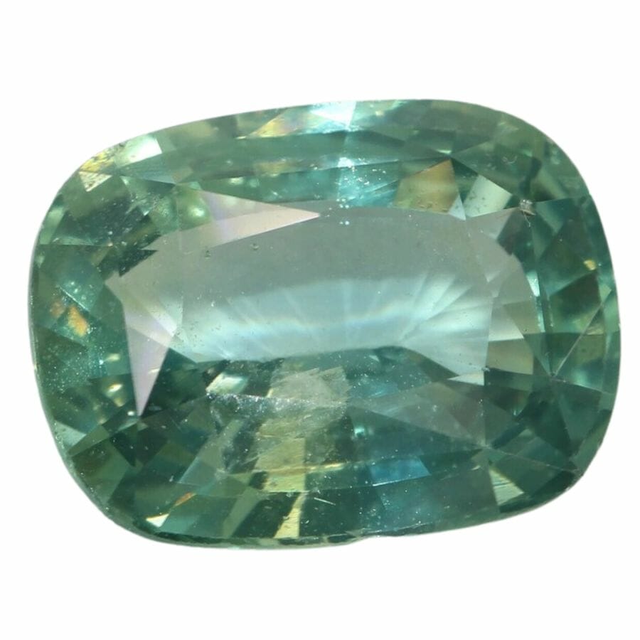 cushion cut green sapphire
