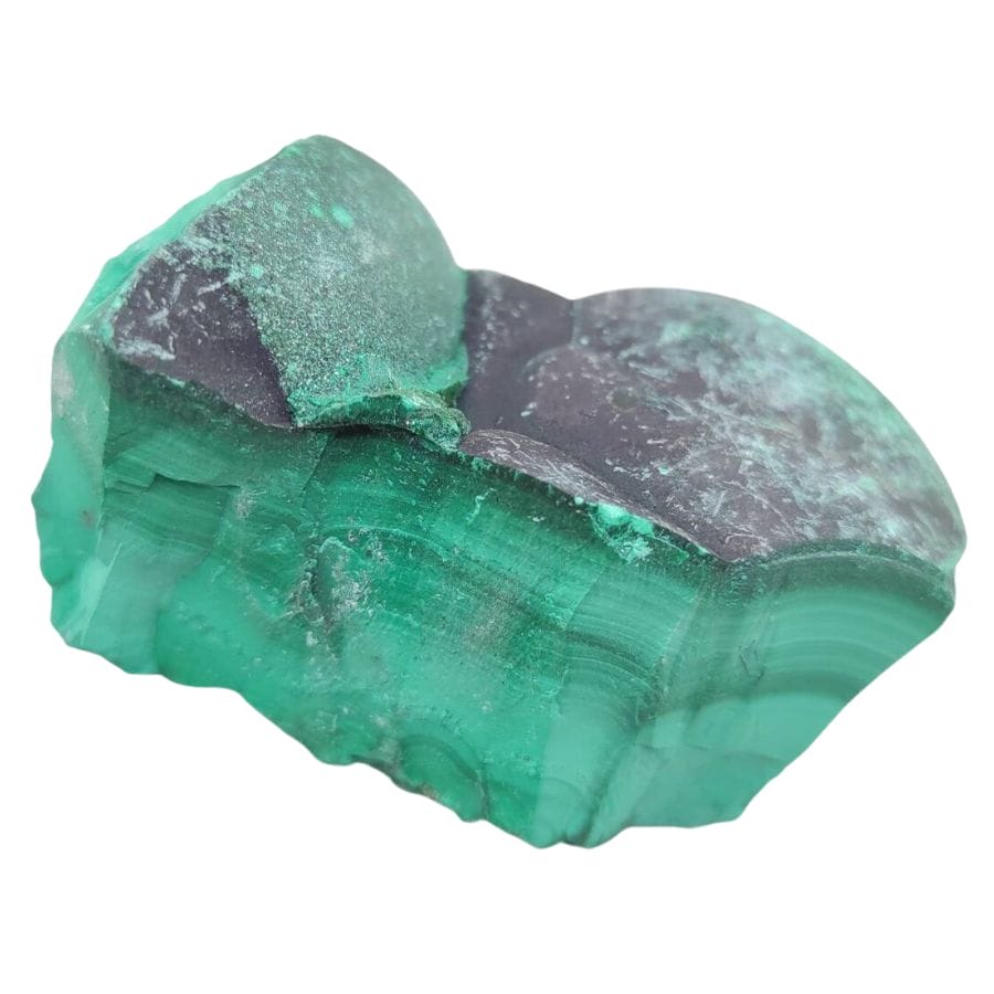 rough malachite with botryoidal surface and banding