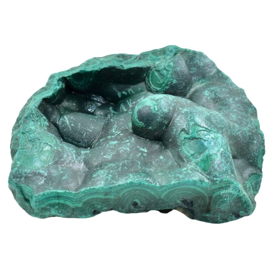 rough malachite with dark green botryoidal surface