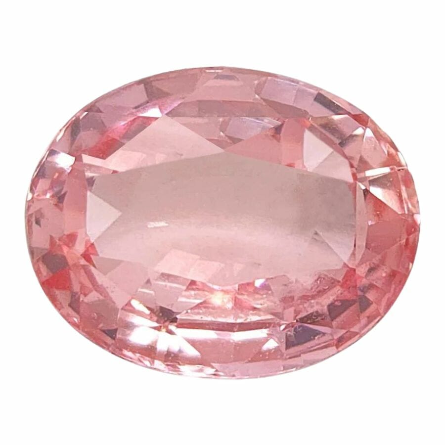 light pink oval cut padparadscha sapphire