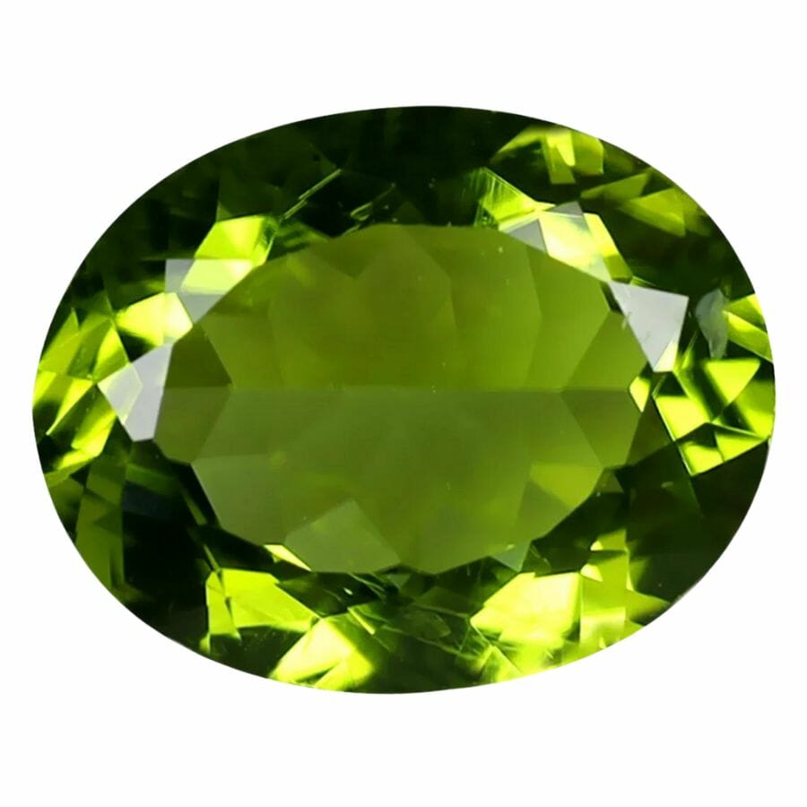 green oval cut peridot
