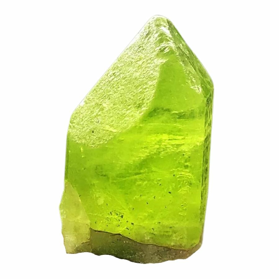 bright lime green rough peridot crystal