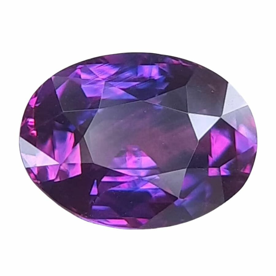 oval cut purple sapphire