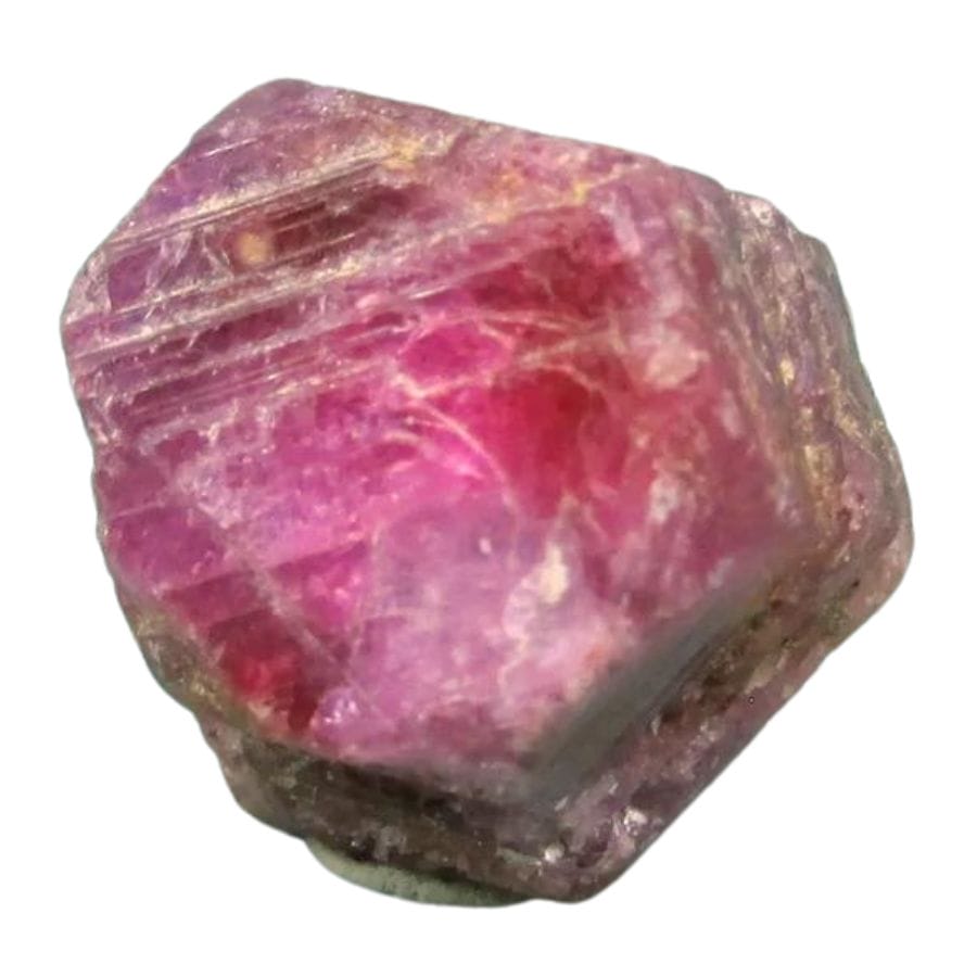rough hexagonal red ruby crystal