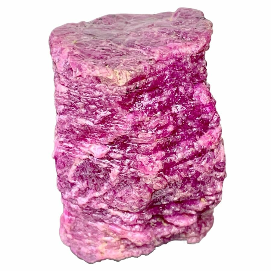 bright red rough ruby crystal