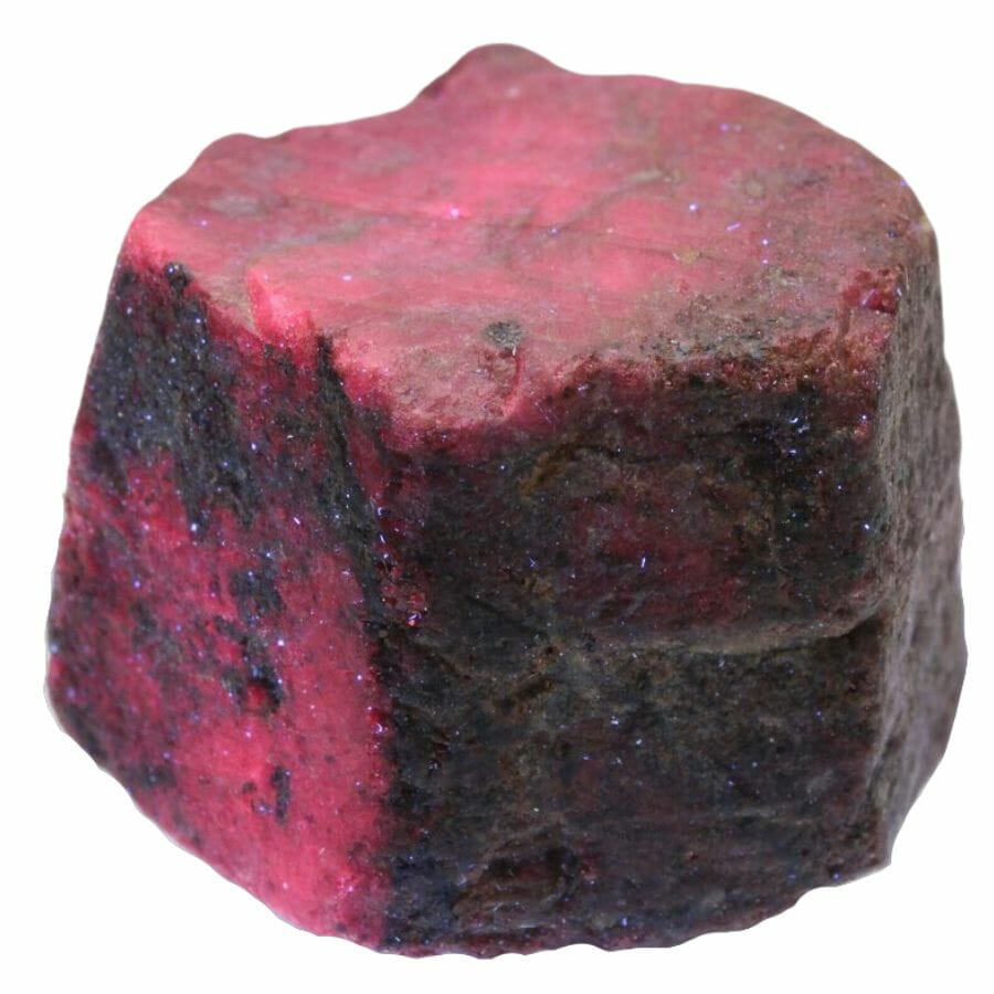 fluorescent rough ruby crystal