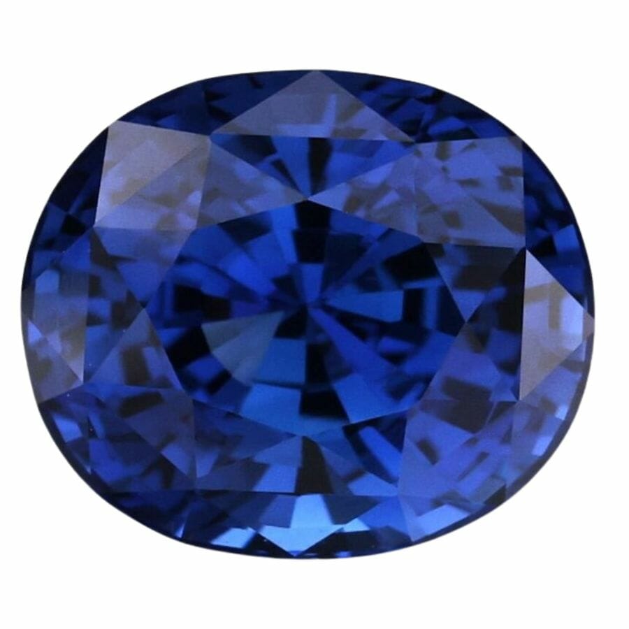 deep blue oval cut sapphire
