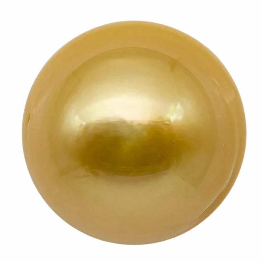 perfectly round golden South Sea pearl