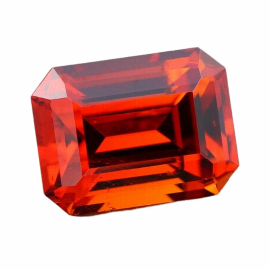 orange octagonal spessartine garnet