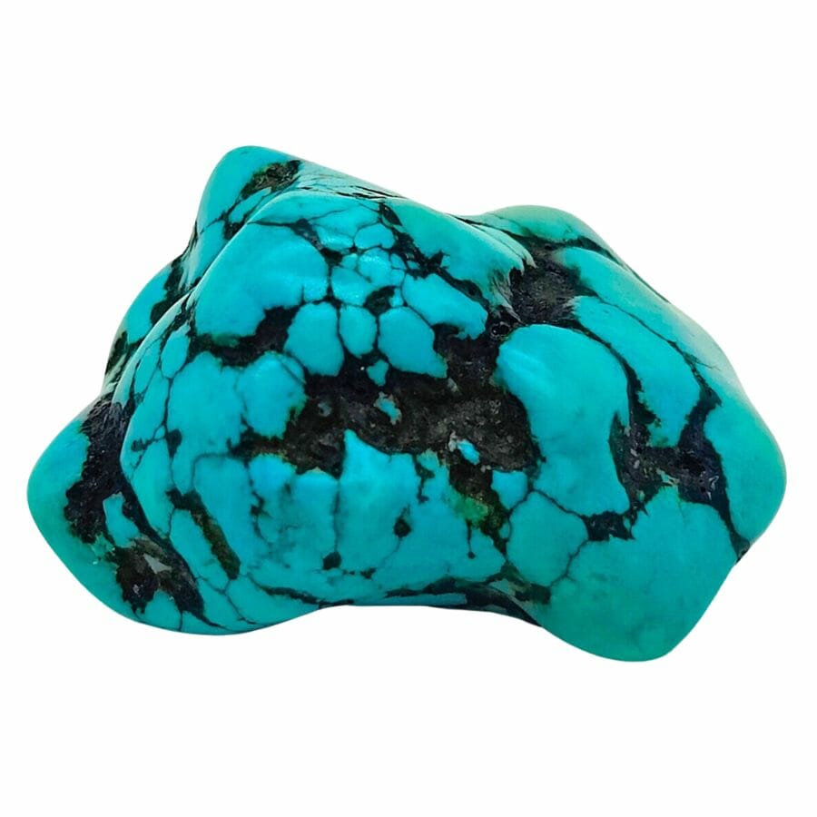 bright sky blue rough turquoise with black matrix