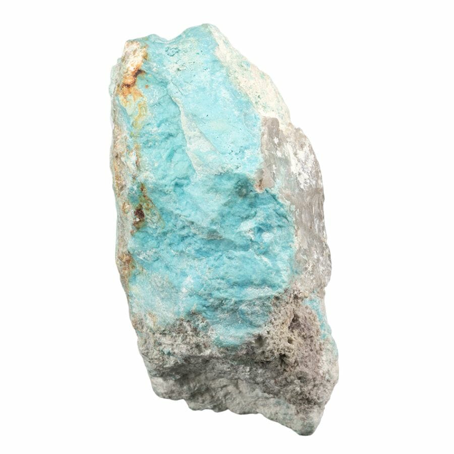 rough sky blue turquoise with gray crust