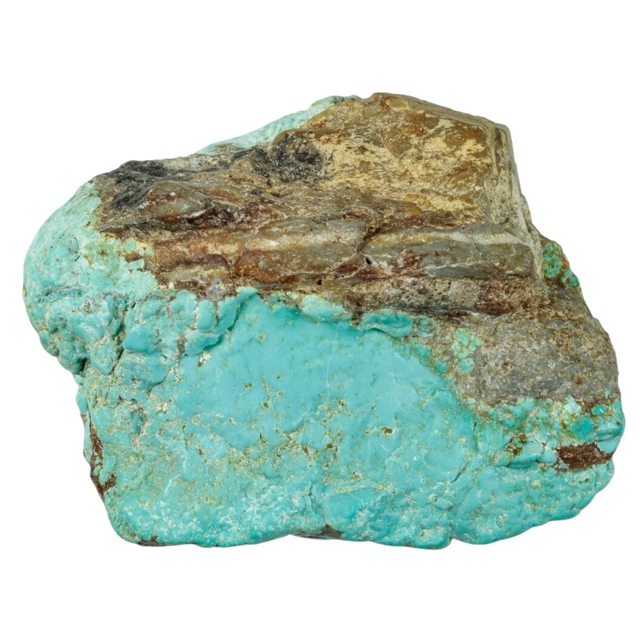 pale blue turquoise with brown rock crust