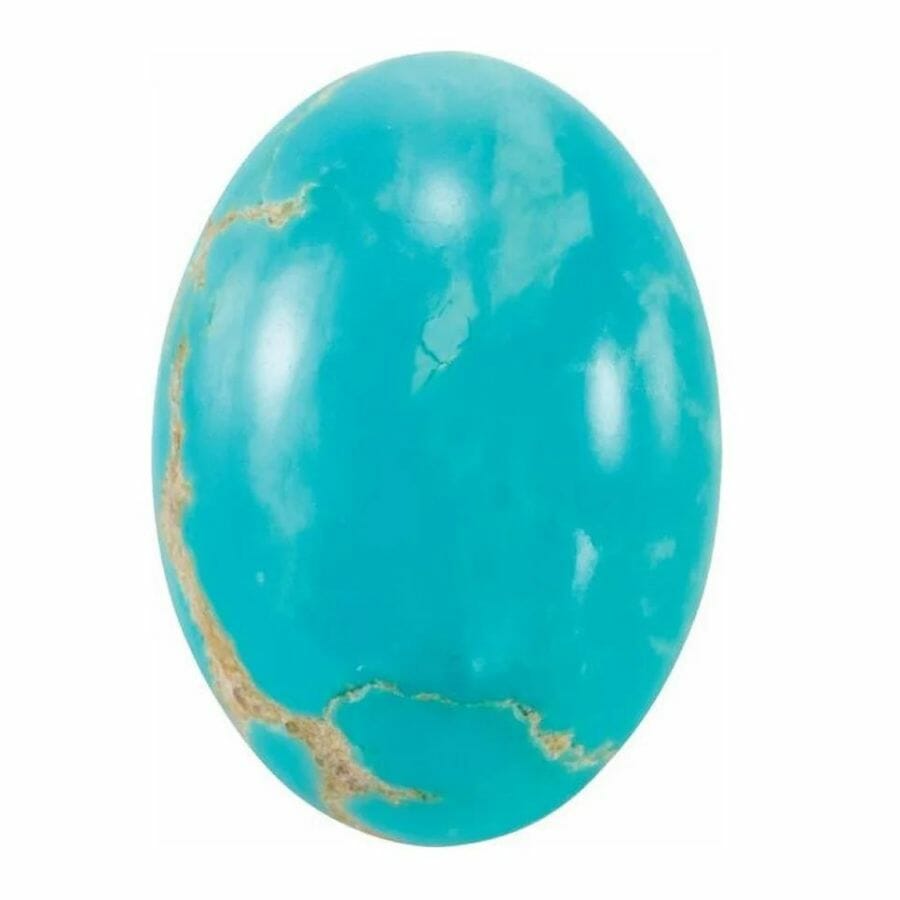 sky blue oval turquoise cabochon with light colored matrix