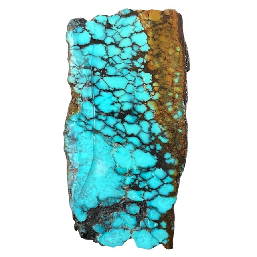 sky blue turquoise slab with a brown matrix