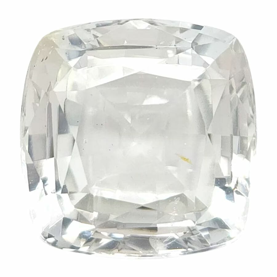 cushion cut white sapphire