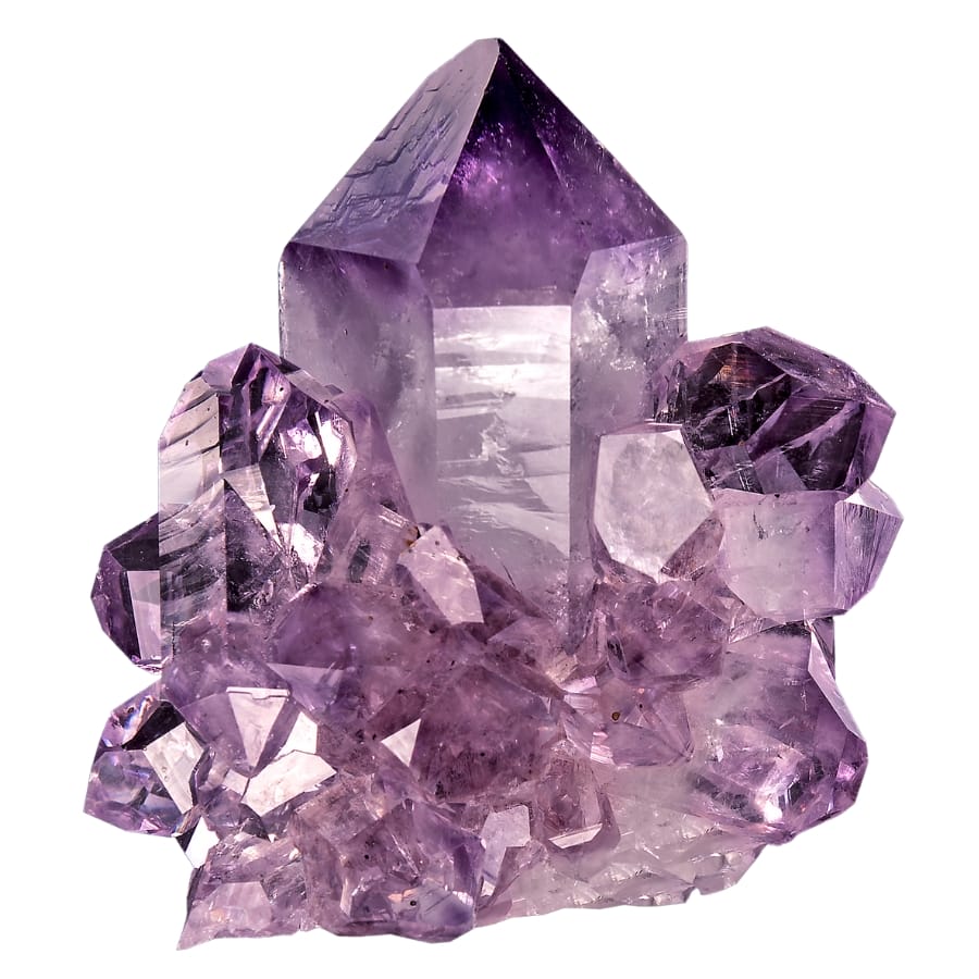 A majestic formation of amethyst crystals