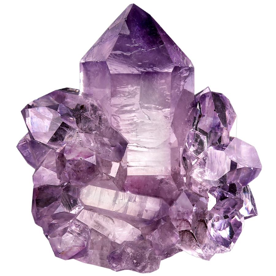 A gorgeous amethyst crystal specimen with clusters