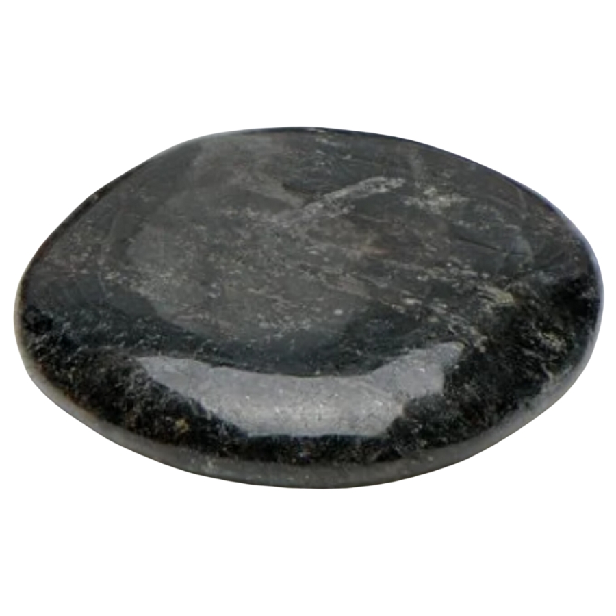A smooth and round arfvedsonite gemstone