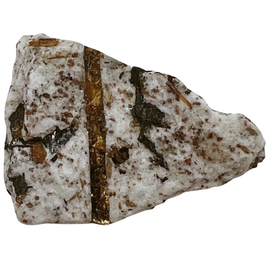 A beautiful astrophyllite natural gemstone with a gold strip in the middle