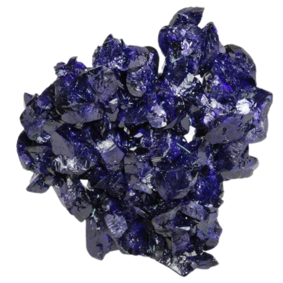 An amazing shiny azurite specimen with clustered crystals