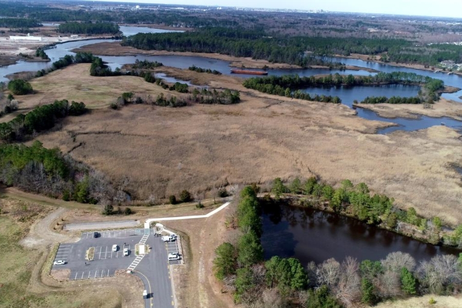 An aerial view of the whole Bell's Mills Park's vast area