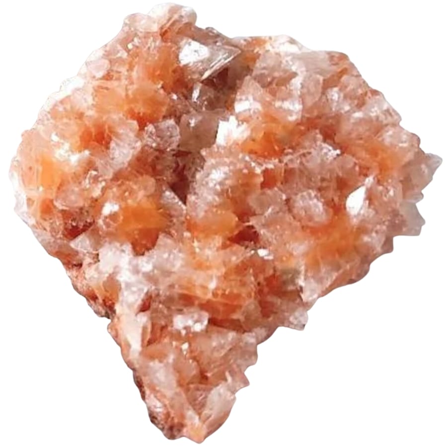 A vibrant orange carnelian crystal cluster