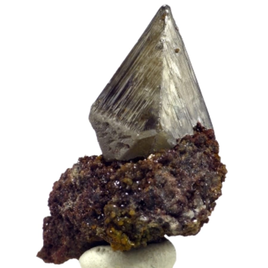 A unique formation of a cerussite mineral with a prism shape