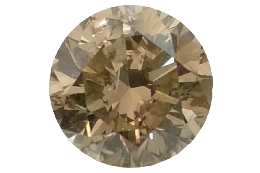 A luxurious and elegant round cut champagne diamond gemstone