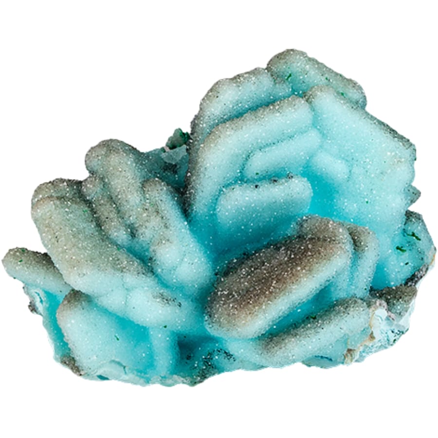 A mesmerizing glittery and shiny chrysocolla mineral with very vibrant blue hues