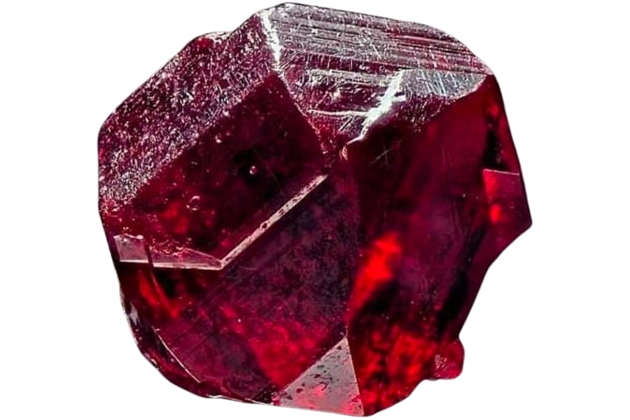 A lustrous red rough cinnabar