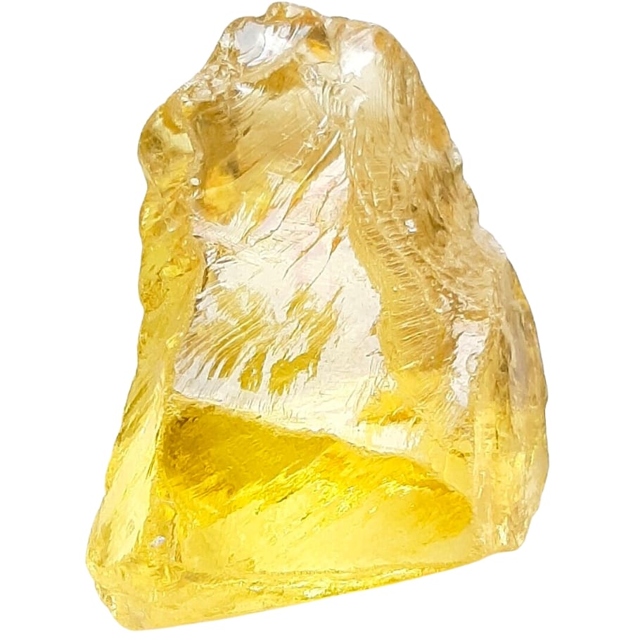 A raw and vibrant yellow topaz