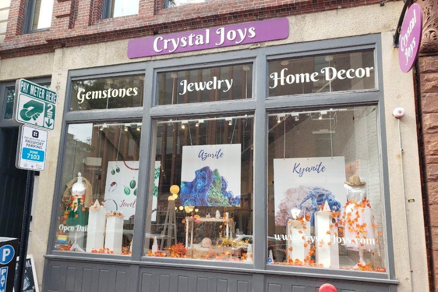 Front store window of Crystal Joys
