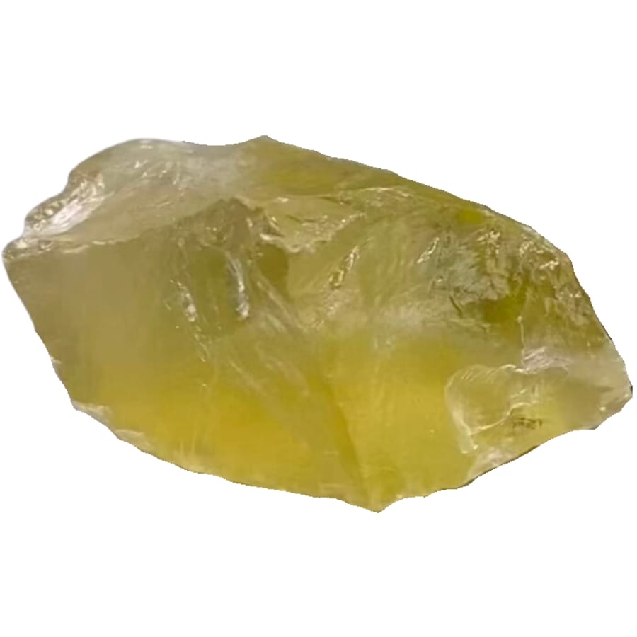 A rough yellow topaz specimen