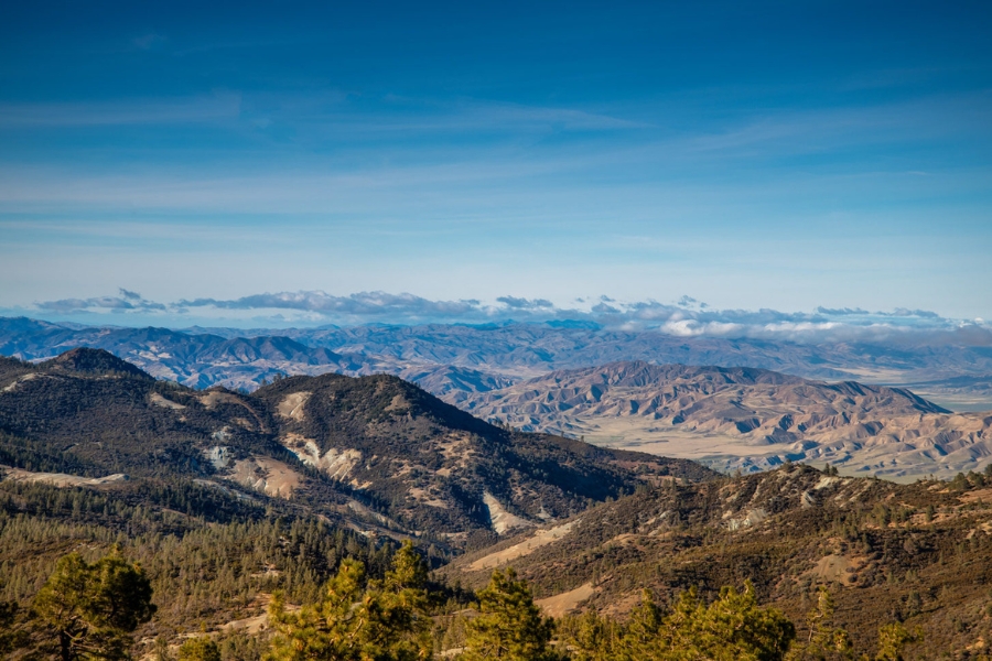 A breathtaking view of the geological landscape at the Diablo Range