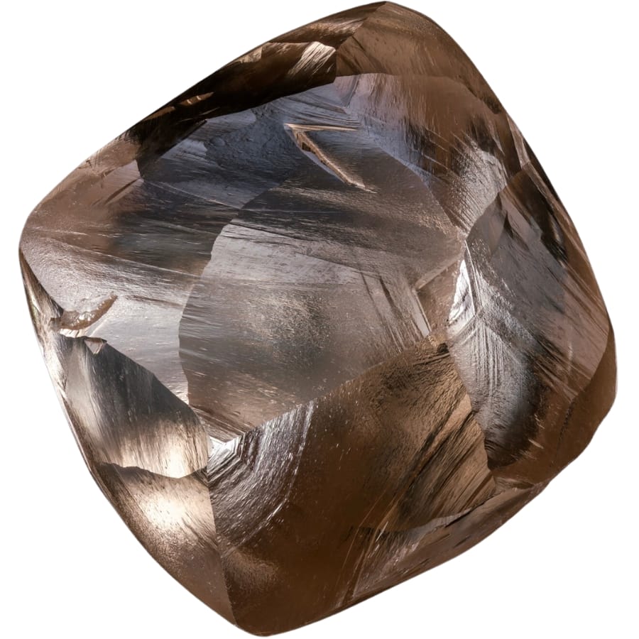 A beautiful raw diamond with complex growing pattern