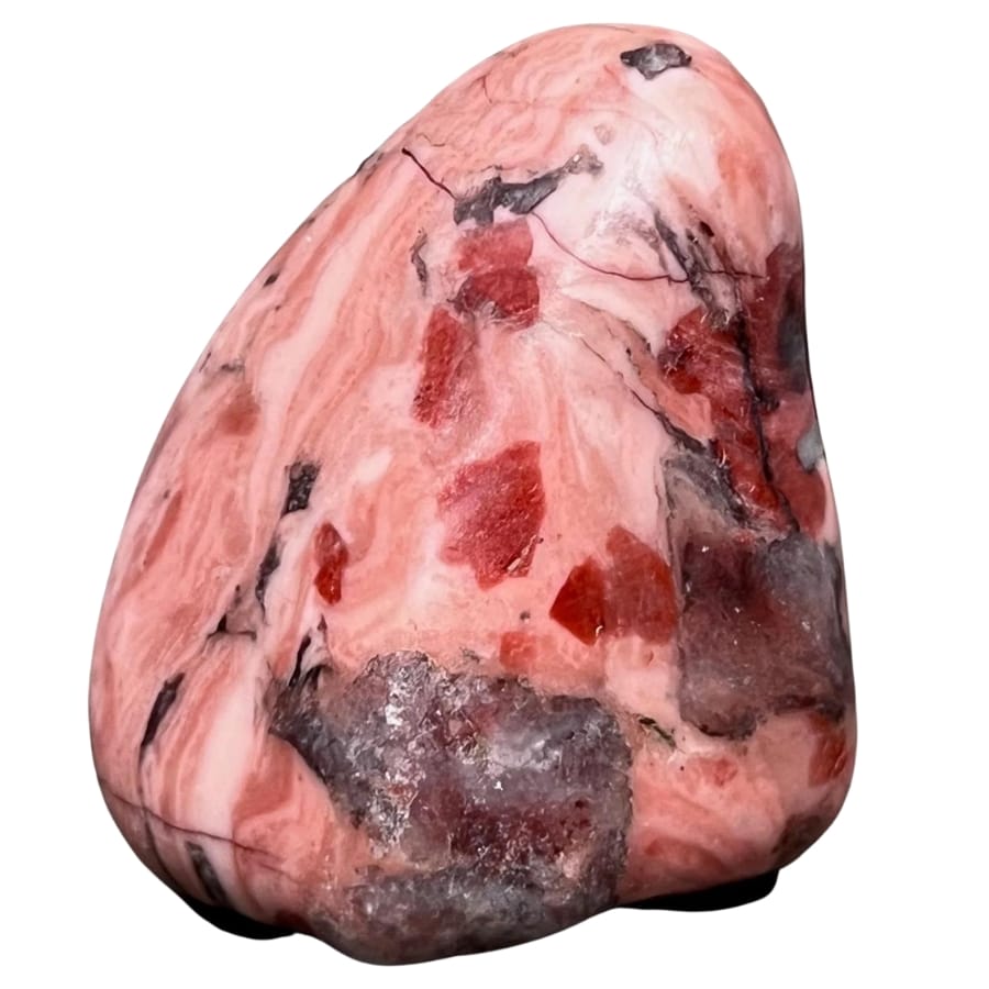 A beautiful pink dolomite smooth polished crystal