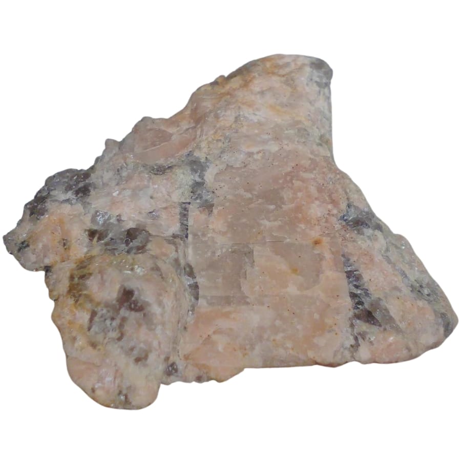 A gorgeous pinkish-white raw feldspar mineral