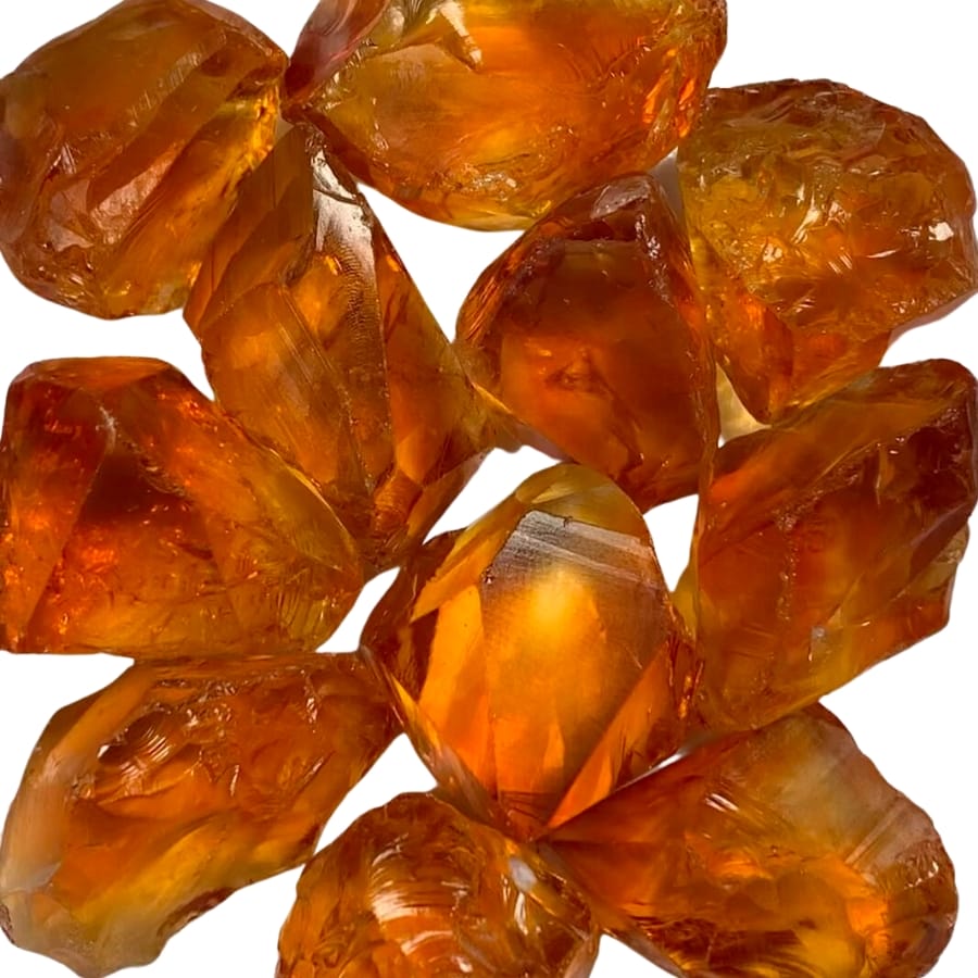 Pieces of raw mandarin citrine