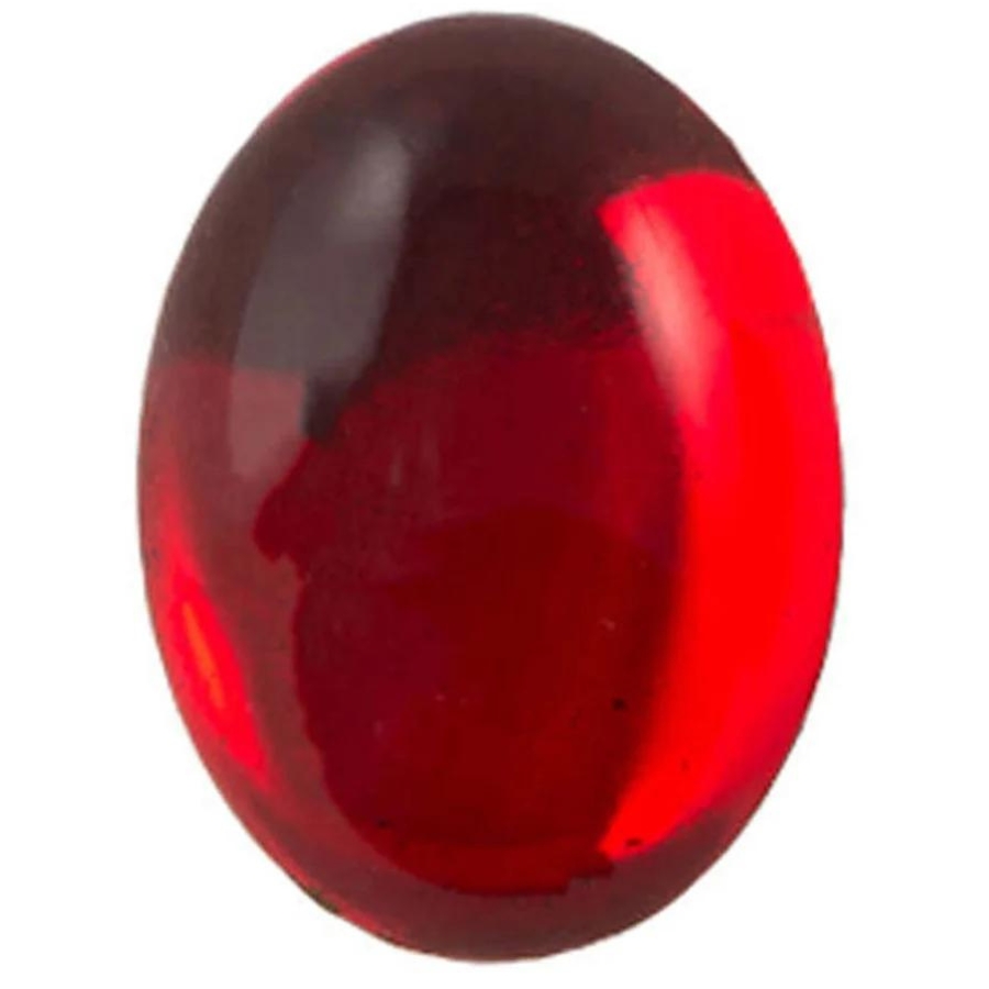 A perfect oval shape shiny glass ruby