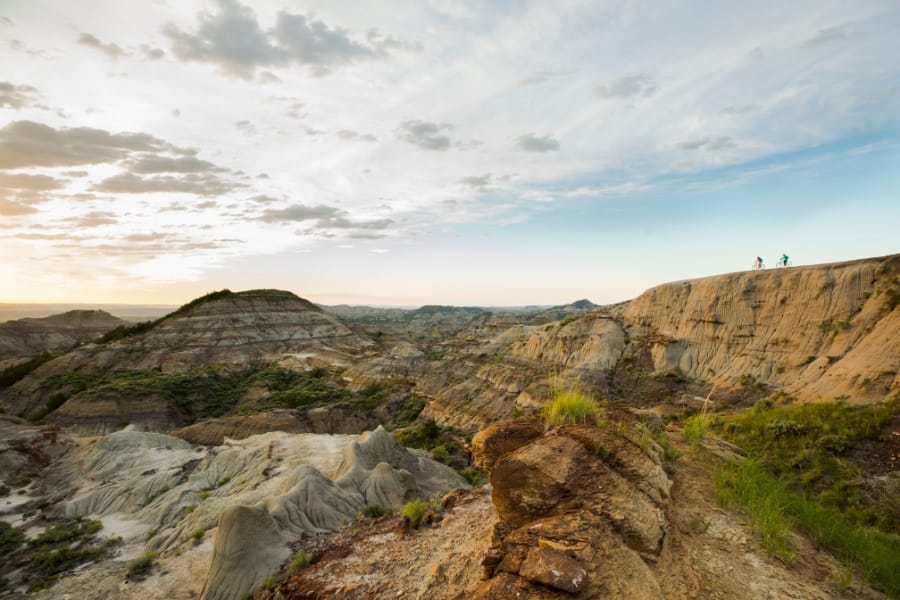 Scenic view on top of an incredible land formation in Glendive