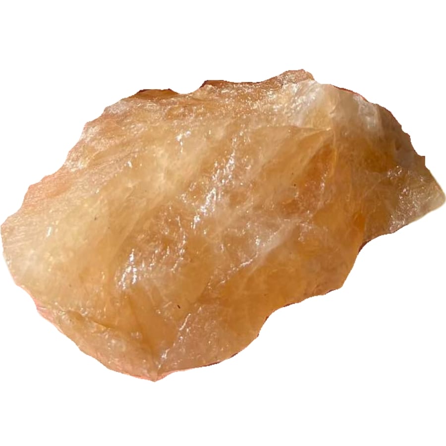 A peachy-orange raw citrine