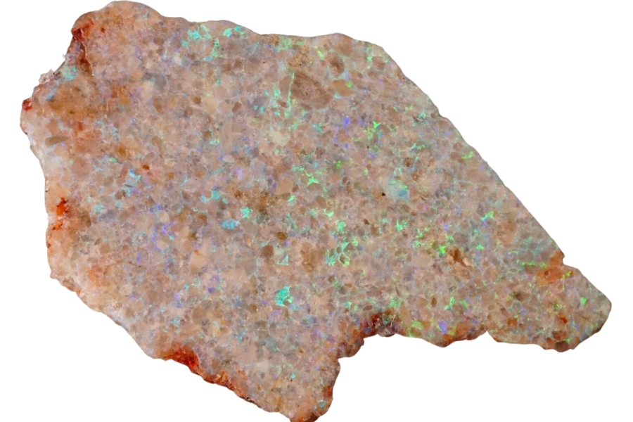 An opal that was found at the Hidden Fire Opal Mine