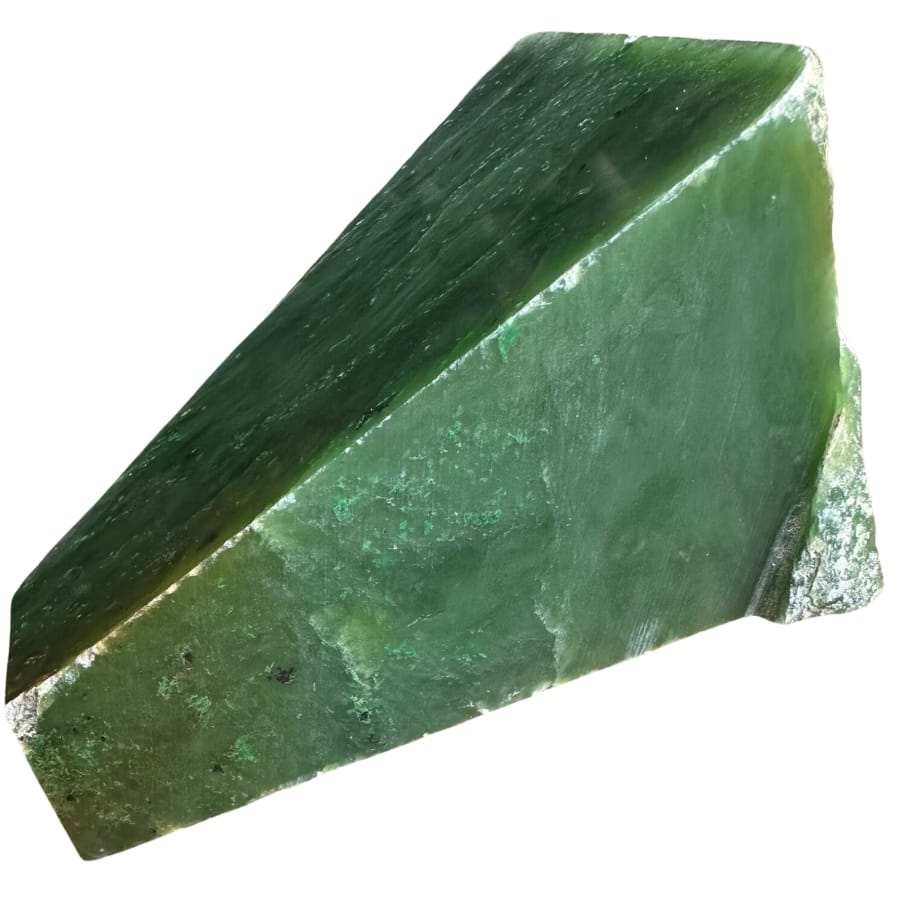 A unique and rare triangular shaped jade mineral