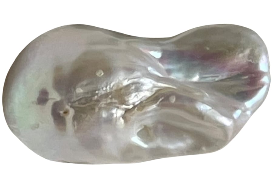 An iridescent shiny freshwater pearl