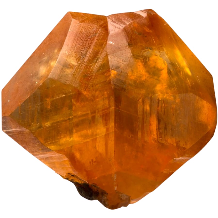 A beautiful rich orange calcite specimen