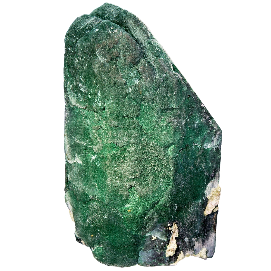 A raw bright green malachite specimen 