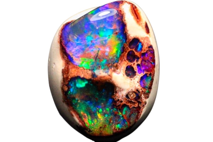 A beautiful Cantera opal with a rainbow of colors